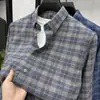 Camisa Casual de Modal a Cuadros para Hombre con Lana Cepillada Camisa de Manga Larga para Hombre Top sin Planchar para Hombre