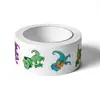 500 pegatinas/rollo 2.5cm pegatinas de rollo de dinosaurio con forma especial pegatinas DIY para monopatín equipaje cuenta manual
