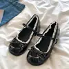 Sapatilhas Lolita Francesas com Laço de Renda para Mulheres 2026 Nova Coleção Primavera e Verão Sapatilhas Bico Redondo Versáteis Sapatos Mary Jane