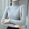 Suéter de Lã com Gola Alta Meia-Calça Novo Estilo Outono e Inverno para Mulheres, Camada Base Slim-Fit, Suéter Justo de Tricô de Lã Pura