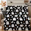 Manta de Franela Halloween Estampado de Fantasma Naranja Calabaza Manta de Tiro Decoración del Hogar de Otoño Fabricante Venta al por Mayor