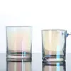 Atacado spot jarra de vela com banho de íons modelo 508 8090 porta-velas de vidro colorido Copo copo para vela de aromaterapia