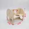 Brinquedo de Madeira Maciça para Hamster Casa Villa de Dois Andares Abrigo Ninho de Galinha Rotina Suprimentos de Paisagismo Urso Dourado Casa Cabana
