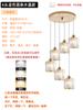 Lustre de escada giratório Nordic moderno minimalista lâmpada de cristal Internet celebridade restaurante Villa loft duplex chão longo lâmpada pendurada