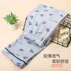 Calça de Pijama 100% Algodão Infantil Meninos Primavera e Outono Meninos Meninas Calças Bebê Gaze de Algodão Média e Grande Crianças Calças de Casa Urso Travesso