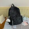 Mochila Artística Estrela Estilo Coreano para Meninas do Ensino Fundamental, Mochila Acadêmica da Moda Tendência e Única Estilo Ins para Aula e Viagem