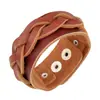 Pulsera de cuero ancha estilo punk de joyería de exportación de comercio exterior europeo y americano, suministro estable, pulsera de cuero vintage tejida