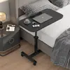 Mesa de Cabeceira Móvel, Mesa Lateral de Sofá, Escrivaninha de Computador, Mesa Pequena de Metal para Sala de Estar e Escritório, Mesa Simples com Altura Ajustável para Pessoas Preguiçosas