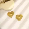 Pendientes Retro de Rayas Verticales Estilo Europeo y Americano Estilo Lujo Ligero Acero Inoxidable Corazón Hueco Pendientes de Mariposa Pendientes de Nicho para Mujer