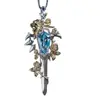Broche Espada de León Escudo Azul Marino Imitación "Espada Jurada" Accesorio de Pin Exquisito de Alta Gama para Traje Abrigo
