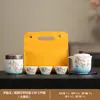 Conjunto de Chá para Acampamento ao Ar Livre Viagem Lótus Enrolado Porcelana Branca Copo Rápido Portátil Conjunto de Bolsa de Couro para Levar em Passeios
