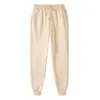 Pantalones largos casuales para hombre de comercio exterior Amazon Wish transfronterizos, forrados de polar, engrosados, de color liso, pantalones de chándal, pantalones deportivos, forrados de polar para abrigar