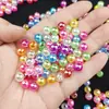 Acrílico Transparente Color AB Redondo Perla DIY Pulsera Cadena de Teléfono Móvil Accesorios para el Cabello Material de Perlas