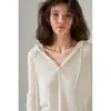 Suéter de Lã com Capuz Outono Inicial Hoodie Solto Preguiçoso Moletom Cinza Emagrecedor Design Sense Tricô Top Feminino