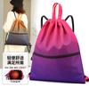Temporada Escolar Impermeável Nylon Impressão LOGO Mochila para Exterior Publicidade Cordão Mochila Chanfrada Bolsa Esportiva