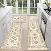 Tapete de Piso de Cozinha Estilo Boêmio Transfronteiriço Absorvente de Óleo Resistente ao Desgaste Tapete Longo para Pés Tapete Absorvente para Banheiro Vaso Sanitário Tapete de Porta