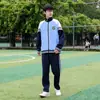 Uniformes Escolares de Primavera e Outono para Alunos do Ensino Fundamental, Conjunto Esportivo de Manga Longa, Conjunto de Três Peças para Alunos do Ensino Fundamental II e Ensino Médio, Uniforme Estilo Universitário, Uniforme de Turma para o Verão