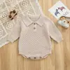 Nuevo mameluco para niño 100% algodón, en stock para primavera y otoño, camisa Polo de punto de manga larga con cuello, suéter estilo coreano