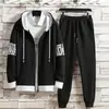 Traje deportivo casual para hombre, conjunto de dos piezas para primavera y otoño, estilo coreano, ligero, chaqueta deportiva versátil, uniforme de clase para hombre, en stock