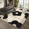 Minimalista luxo leve preto e branco doméstico Veludo de Cristal sala de estar quarto tapete quarto de criança sofá mesa de centro apagável tapete de chão