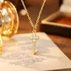 Colar de Trevo de Quatro Folhas em Prata Esterlina S925 com Ouro 18K para Mulheres, Estilo Japonês Mini Chave de Luxo Leve Acessório, Pingente de Nicho de Alta Qualidade