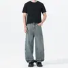 Ropa para Hombre Casa de Arce / Pantalones de mezclilla para hombre con lavado curvo deconstruido americano, nuevos pantalones casuales holgados de pierna ancha de moda de verano para hombre