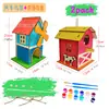 Exportar para Amazon Casa de Pássaros de Madeira DIY Montagem Casa de Pássaros Produto Criativo Atacado Pintada com Grafite Ninho de Pássaros Casa de Pássaros de Madeira