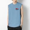 Camiseta sin mangas de algodón puro de verano para hombre, moderna, deportiva, fitness, baloncesto, con cintura y hombros descubiertos, sudadera blanca