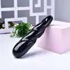 Pluma de cristal de obsidiana natural de 18 cm, varilla de masaje, varita para vulva, gema, pene, Yin