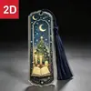 Nuevo producto transfronterizo marcapáginas acrílico transparente plano de Navidad con borla, regalo literario romántico, envío directo de fábrica