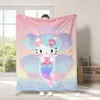 Manta Linda de Dibujos Animados Sanrio para Exportación Transfronteriza Tipo Manta de Franela Estampada Manta para Cuatro Estaciones y Descanso para el Almuerzo con Aire Acondicionado