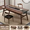 Juego de mesa y sillas para apartamentos pequeños, moderno minimalista, restaurante de comida rápida casual, uso comercial, sillas de cuerno de vaca de cuero, combinación de mesa rectangular