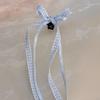 Fita Longa Arco Grab Clip Mori Xadrez Da Menina Ballet Estilo Grampo De Cabelo Duplo Rabo De Cavalo Grampo De Cabelo Acessórios De Cabelo Headwear