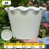 Vaso de resina com bordas plissadas para uso doméstico, espessado para varanda e sala de estar, vaso de plástico com borda ondulada para cultivo de plantas, transfronteiriço
