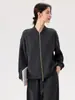 Cardigan Feminino Outono e Inverno Novo Lã Gola Alta Rachado Casual Solto e Confortável Normcore Gola Redonda Cardigan