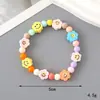 Pulseira Colorida de Argila Macia Estilo Ins para Crianças, Contas Coloridas, Feita à Mão, Pulseira de Contas Sorriso Amor, Presente Requintado