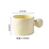 Taza de Café Retro Mo Yi Taza de Café de Alto Valor Uso en Casa Cerámica Raya Vertical Taza de Café de Goteo Platillo Exquisito