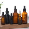 Botella de Aceite Esencial Marrón, Botella de Esencia de Vidrio a Prueba de Luz, Botella con Gotero de Plástico Escarchado, Botella Vacía Portátil para Viaje, Botella de Muestra