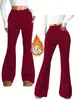 Pantalones acampanados casuales de moda europea y americana transfronterizos para mujer, forrados de polar, engrosados, de cintura alta, pantalones deportivos casuales, forro polar blanco, Amazon, Temu
