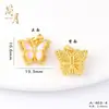 Nuevo Colgante de Mariposa de Moda Chapado en Oro Estilo Chino con Esmalte Azul y Brillante Incrustación de Pedrería, Regalo para Novia