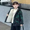 Chaqueta de Trabajo de Invierno para Niños con Forro de Terciopelo Estilo Coreano Parka Gruesa Bonita y Cálida Ropa para Niños Pequeños y Niños Pequeños