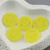 Colgante llavero de acrílico de color sólido de 24 mm con esmalte, plano, de doble cara con cara sonriente, accesorios de joyería hechos a mano DIY