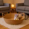 Nido para Gatos Tejido a Mano Puro, Adecuado para Todas las Estaciones, Resistente a los Arañazos y al Desgaste, Esterilla Rascador para Gatos, Nido de Mascotas de Ratán Anti-Suciedad Venta al por Mayor