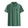 Runenboro camisa polo de manga corta para hombre con cuello de solapa, algodón puro, color liso, bordado de algodón perlado, fabricantes, en stock