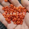 Anillo de Jade Rojo con Agujero Grande, Cuentas de Jade Sueltas, Rojo Caqui, Accesorios Colgantes de Jade de Cuarcita Rojo-Naranja