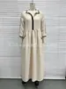Vestido Feminino Casual Solto Moda 2026 Primavera e Verão Cruzamento Europeu e Americano Cor Sólida Gola Alta Estilo Boêmio