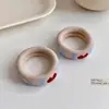 Goma para el pelo de cuadros grande con forma de corazón, estilo retro coreano, cuerda elástica de alta gama para coleta, accesorio para el pelo para mujer
