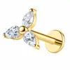 Aretes de aleación de titanio F136 para mujer, estilo europeo y americano, colgante de marquise triangular, piercing corporal, studs para labio, studs para lengua, en stock para venta al por mayor
