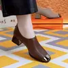 Zapatos para mujer con puntera metálica, elegantes, nuevo estilo otoño 2026, cuero suave, suela blanda francesa, corte bajo, tacones altos, mocasines