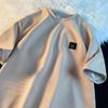 Camiseta de Manga Corta NASA para Hombre Verano Seda de Hielo Delgada Ins Camiseta Holgada Trendy Waffle Pesado Pareja Manga Media